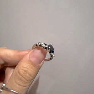 Vintage Black Onyx Ring on Silver - 1950 Ring